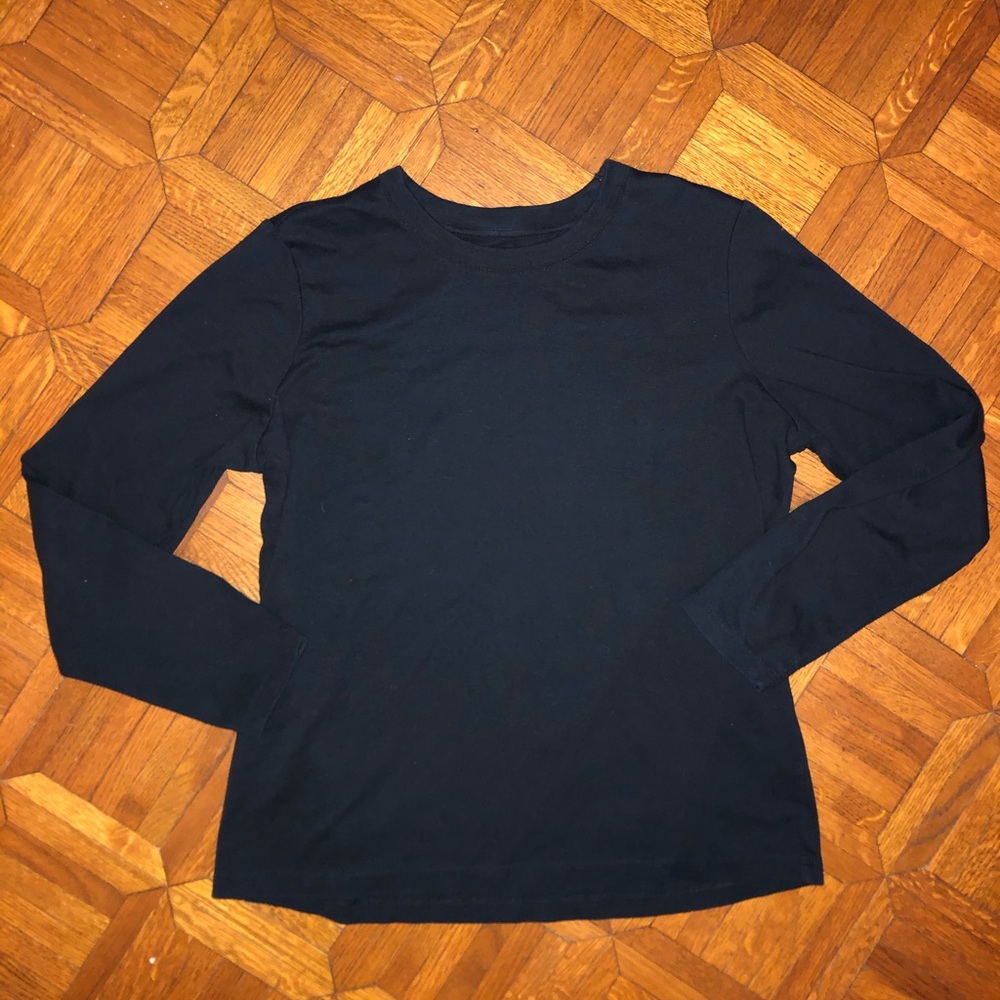 Lands End XL 18-20 Black Long Sleeve Tee Basic